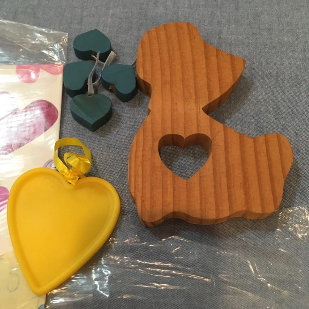 Bundle of hearts crafts, bag & wrapping paper 14 items -1 of 14 contains 3 items